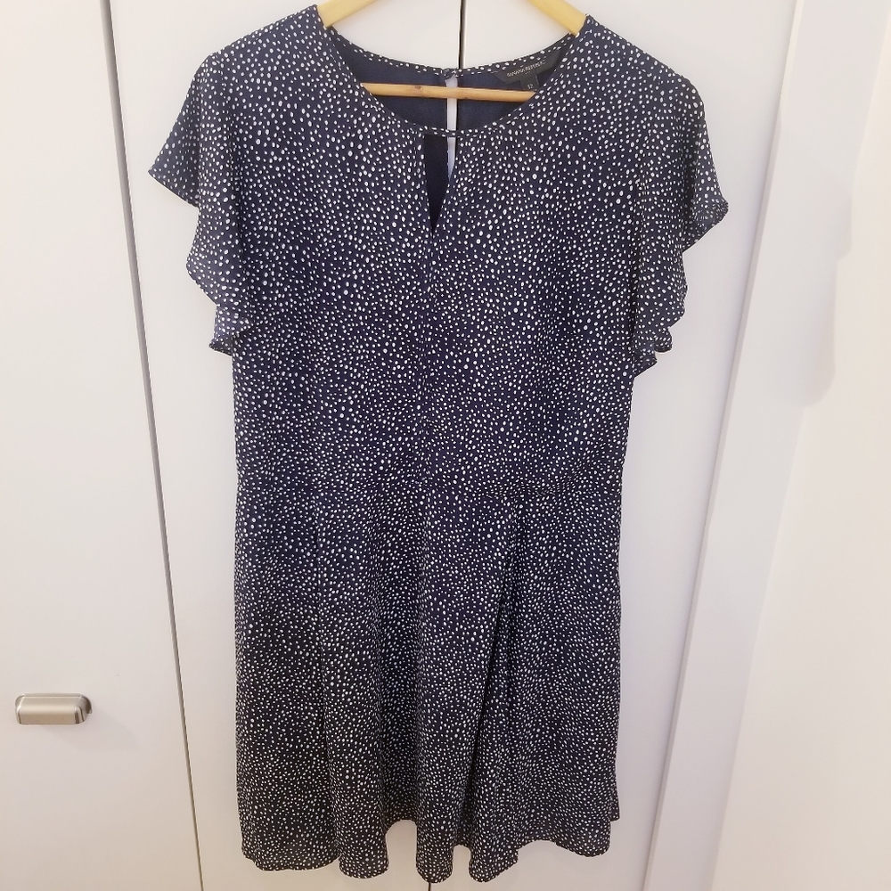 Banana Republic Blue White Polka-dot Dress